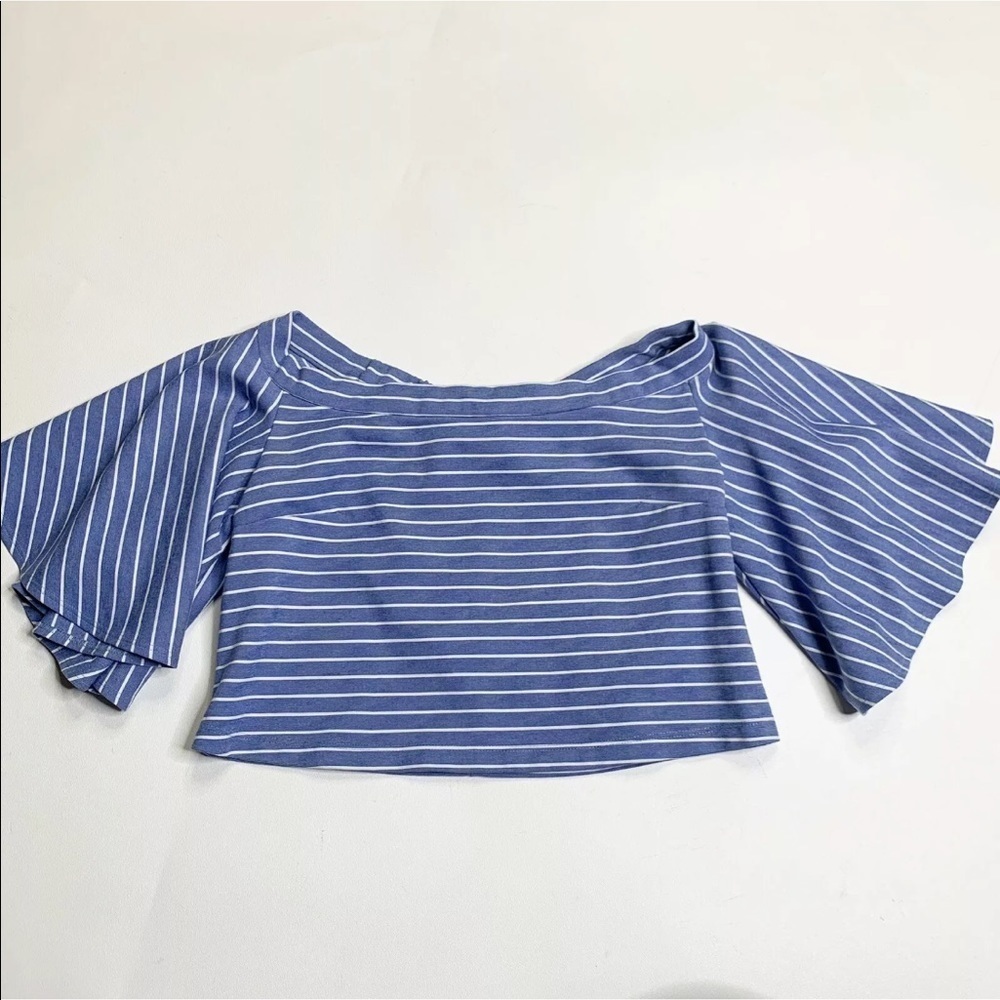 Torn Ronny Kobo Crop Top Short Flutter Sleeves M